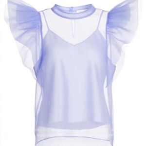 Simkhai Blue Ruffle Sleeve Women's Top